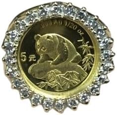 Santosh-Enterprises-1.00Ct Round Cut Lab Created Diamond CHINESE PANDA BEAR COIN Woman's Wedding Ring 14K Yellow Gold Finish