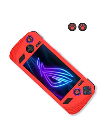 Image of Silicone Case for ASUS ROG Ally X 2024 New Soft Silicone Anti-Fall Shockproof Protective Kids Friendly for Rog Ally X Gaming Console Accessories (RED)