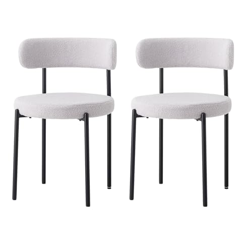 Gambe in metallo robusto: Queste sedie da pranzo imbottite presentano gambe in metallo nero opaco per un'estetica accattivante. Esaltando l'atmosfera contemporanea con il loro design classico, l'estetica si combina perfettamente con l'utilità moderna per soddisfare i requisiti di robustezza, pur mostrando una costruzione leggera