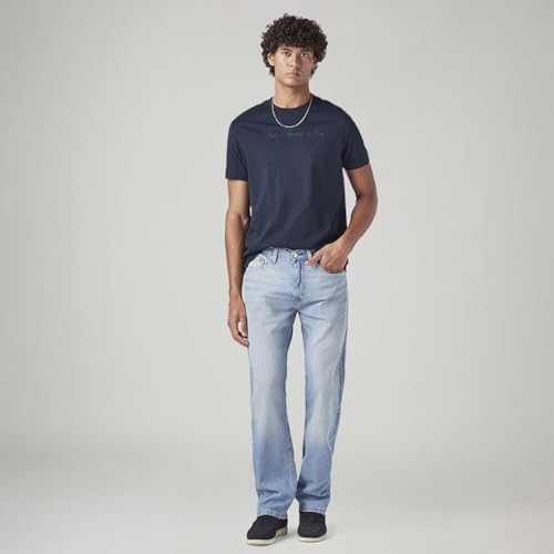 Image of Levi's Men's 505 Light Indigo Straight Fit Mid-Rise Jeans