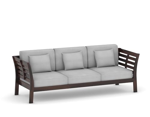 Image of Sheesham Solid Wood Six Seater Sofa Set for Living Room(6 Seater) (Walnut B)