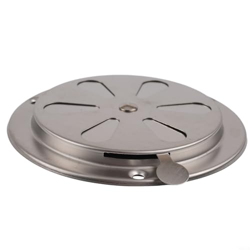 Honseadek Piezas de repuesto para parrilla de barbacoa, amortiguador de ventilación de escape, control de ventilación de acero inoxidable con agujero ajustable de 125 mm, compatible con horno y