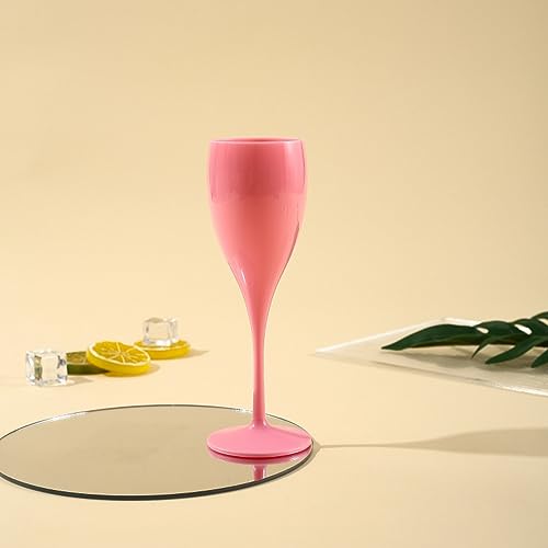 JUOPZKENN 12 unidades de taça de acrílico rosa copos de champanhe copos de vinho de plástico rosa co
