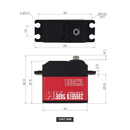 Servo B53BHL V2 31KG programmable pour éliminer le jeu de direction