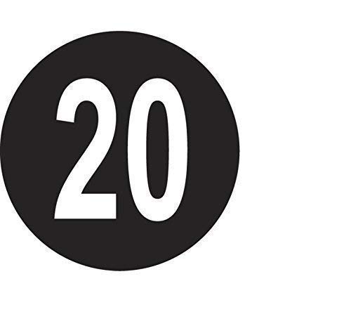 Pack of 100 Ladies Dress/Garment Size Stickers/Sticky Labels (Black 20)