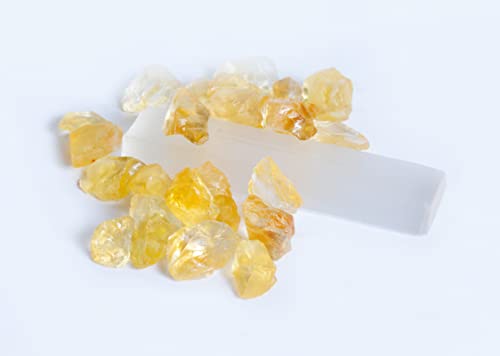 Image of Natural Citrine & Selenite Crystal Set 100g - Healing Stones for Manifestation & Reiki