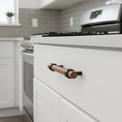 Poignées de tiroir en bois noir mat pour sublimer votre buffet et meubles de cuisine