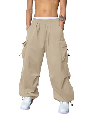 Image of GRECIILOOKS Men's Regular Fit Low Rise Cargos Trousers | Baggy Cargo Pants for Man | Loose Fit | Treck Pent with Multiple Pockets (Available in Plus Size)
