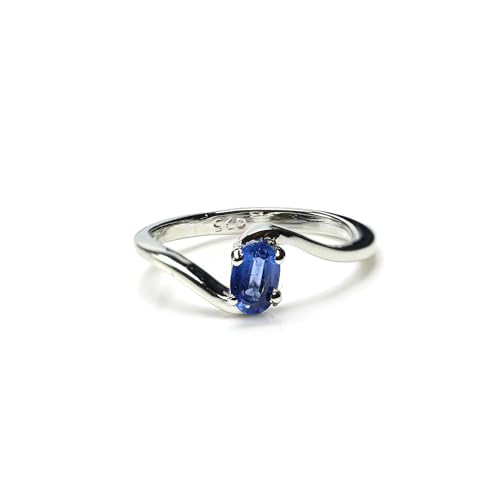 Bague en argent 925 pierre précieuse naturelle style minimaliste