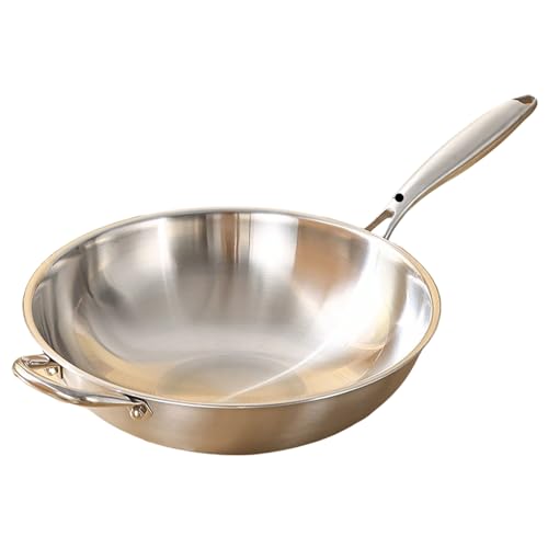 Wok de acero inoxidable 316, antiadherente, 13.4 in miniatura 1