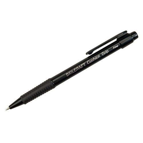 Cushion Grip Retractable Pen - Fine Point - Black Ink