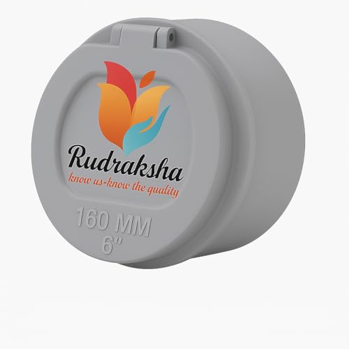 Image of Rudraksha PVC Drain Pipe Flip Valve Cap,Anti-Rat & Insect Guard | White Drainage Fitting Cover for Waste Water Pipes - Indoor & Outdoor Use (6 Inch)