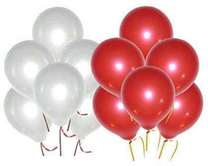 Shreeja CollectionsShreeja Collections HD Metallic Finish Balloons for Birthday/Anniversary Party Decoration (Red-White,Pack of 250)