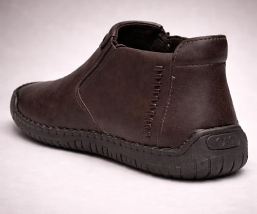 Image of Kraasa Men's Stylish Trendy Sneakers | High Tops Synthetic Side Zipper Casual Shoes | Ultra Soft Cushioned Insole | Airmix Sole Footwear