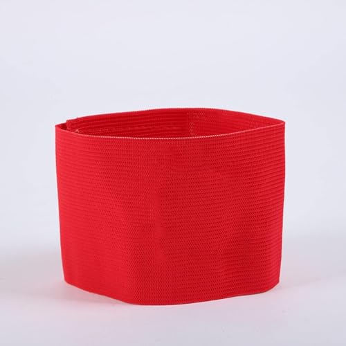 Red Adult Squad Armbands Elastic Non-Slip Adjustable Arm Band Neon Colored Adhesive Armband for Soccer Football Training Team Sports Supplies Football Hand and Arm Pads Protective Padding