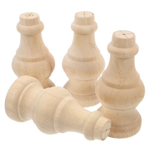 Gadpiparty 4 Piezas Patas De Madera Maciza para Muebles 4.72 Pulgadas Patas Blancas Versátiles para Sofá Armarios Y Mesas Fácil Instalación Y Decoración Hogar