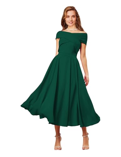 A-Line Cocktail Dresses Elegant Dress Length Sleeveless Off Shoulder Fall Wedding Guest Stretch Chiffon with Ruched