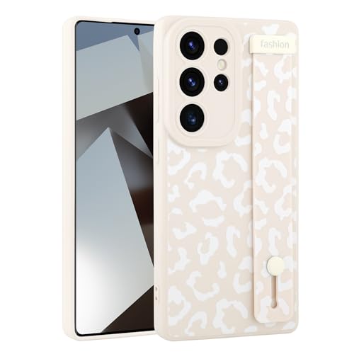 Image of Compatible with Samsung Galaxy S25 Ultra Case with Strap Wrist White