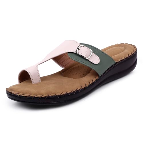 Image of TRASE Extra Soft Slippers for Women | Orthopedic Diabetic Footwear with Cushioned Insole | Lightweight & Comfortable Ladies Chappals with Toe Ring and Adjustable Buckle
