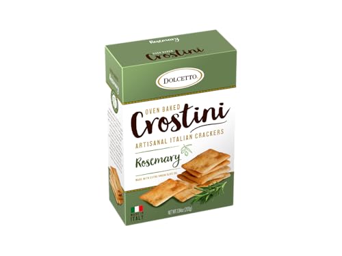 DOLCETTO Oven Baked Crostini - Rosemary Flavor (3 Pack) Artisinal...
