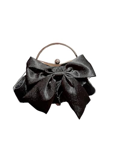 Image of Verdusa Women's Bowknot Evening Bag Ruched Clutch Purse Party Handbag with Chain Strap