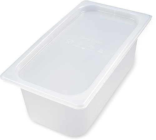 San Jamar Modpans 1/3 Food Pan and Lid for Kitchens and Restaurants, Plastic, 4 Quarts, Clear