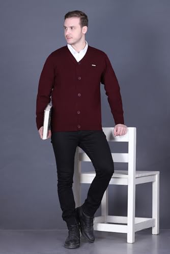 Image of GODFREY V Neck Cardigans for Men - Full Sleeve Woolen Sweater for Man Winter Wear