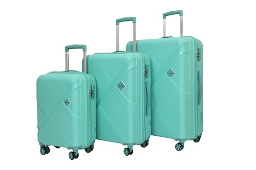 Image of American Tourister Kamiliant -8 Wheel, 3PC Set (Small + Medium + Large) Hard PP Suitcase for Travel /Trolley Bag for Travel /Travel Bag with TSA Lock & Smooth Sliding Double Wheel (Mint Aqua)