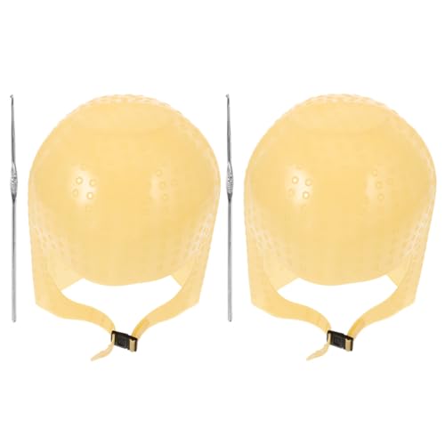 Genérico Gorro de Silicona para Teñir Cabello Gancho, Juego de 2 Unidades Reutilizables, Tamaño Único, para Uso en Salones Casa, Protección para Piel, Adecuado para Mujeres y Hombres