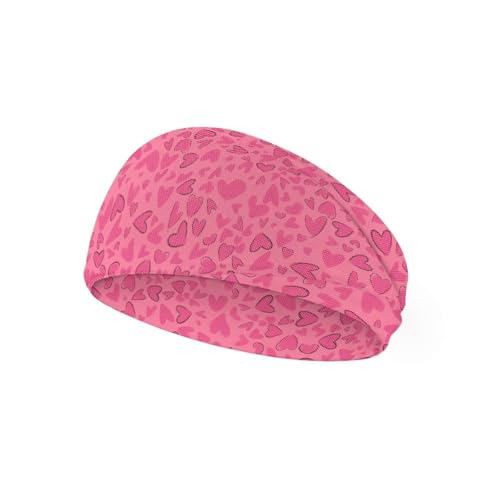 Uorisanigo Girls Headbands for Sports Pink Leopard Print Comfortable Kids Sports Headbands Girls Soccer Valentines Day Gifts for Her
