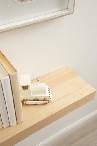 Image of Kate and Laurel Havlock Modern Natural Floating Shelf; 36 x 8; Natural Wood; Functional Storage Shelf for Use as Entryway Display or Kitchen Spice Rack Shelf