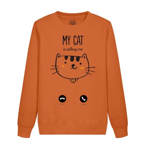Sweat enfant mon chat m'appelle chaton en coton doux et confortable pour l'école