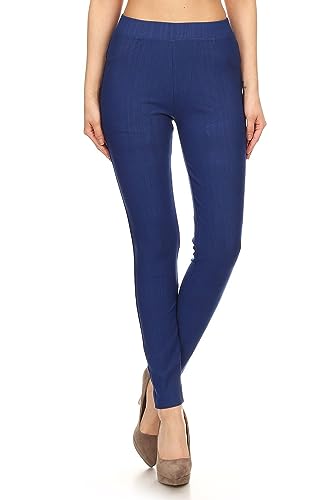 Image of Leggings Depot Women's Cotton Blend Stretch Pull-on Jeggings Casual Pants with Pockets (Available in Plus Size)
