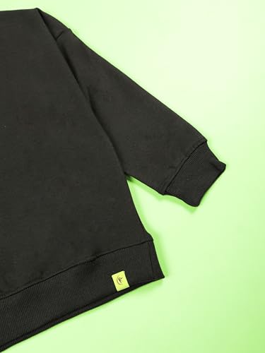 Image of KiddoPanti Boys Solid Round Neck Full Sleeve Fleece Sweatshirt | 60% Cotton 40% Polyester | Soft Warm Winter Pullover | Ribbed Cuffs & Hem | Casual Winter Sweatshirt for Kids