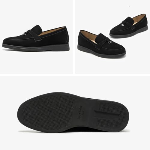 Image of BEAU TODAY Suede Loafers Flats for Women, Women's Slip On Penny Loafers, Leather Driving Comfortable Dress Ladies Loafers Casual Office Work Shoes