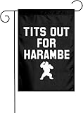 ZHANGSLL Tits Out for Harambe Flag Garden Flag, Gate Courtyard Flag, Reminder Logo Flag 12x18 Suitable for Email Courtyard