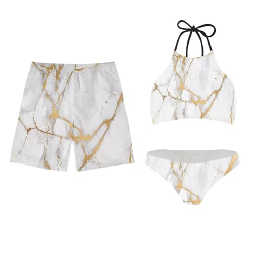 Jeiento His and Hers Swimsuits Matching Set for Couples Photo Water Activities