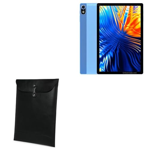 BoxWave Case Compatible with Doogee T10Plus - Nero Leather Envelope, Leather Wallet Style Flip Cover