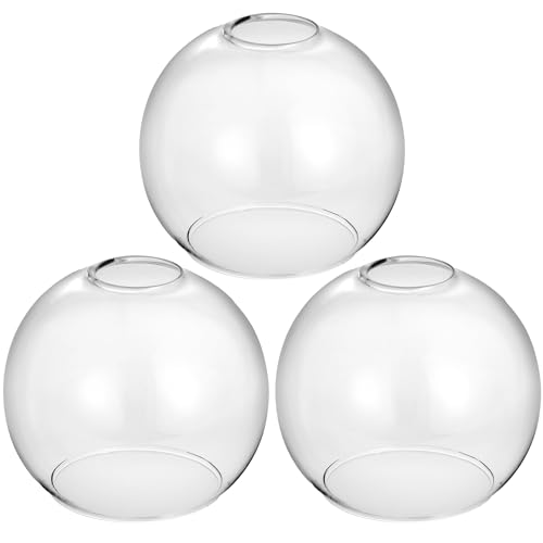 Image of Handblown Clear Glass Globe Shade - 1.65 inch Fitter Opening - Replacement Lamp Shade for Pendant Lights, Chandeliers, Wall Sconces, Vanity & Ceiling Fixtures (3 Pack)