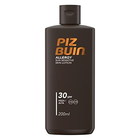 Piz Buin Allergy Sonnencreme mit LSF 30, Sonnenschutz für empfindliche Haut, wasserfest und schnell einziehend, 200ml Cover