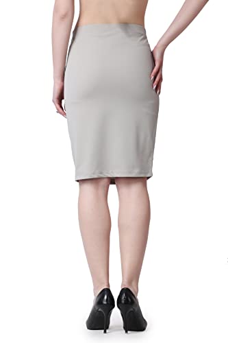 Image of POPWINGS Casual Solid Pencil Skirt for Women || Knee-Length Skirt for Women || Stylish Mini Skirt for Women || Summer Pencil Skirt for Women