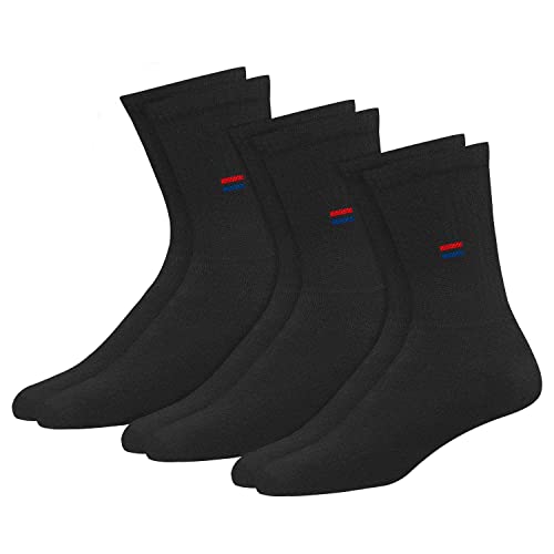 NAVYSPORT Men's Crew Length Cushion Cotton Socks (Pack of 3) (Free Size)