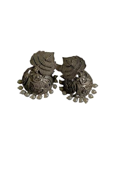 ZIKWOR Ethnic Indian Earrings for Girls, Silver Plated, Copper Plated (Silver)