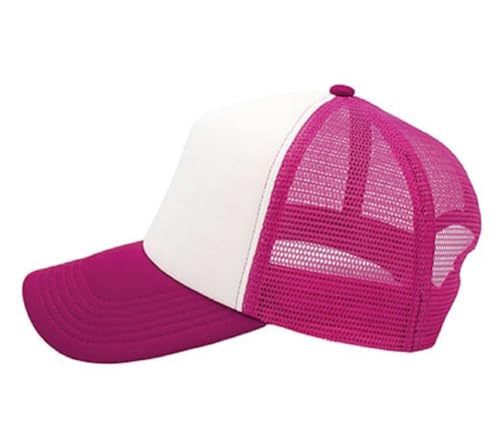 Image of NYFASHION101 Plain Mesh Trucker Hat - Breathable 6-Panel Daily Snapback Cap, Customizable Ideal for DIY Embroidery & Patches