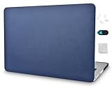 KECC Compatible with MacBook Air 13 inch Case 2025 2024 2023 2022 Release M4 A3240 M3 A3113 M2 A2681 Italian Leather Hard Shell for MacBook Air 13.6 inch, Navy Blue Leather