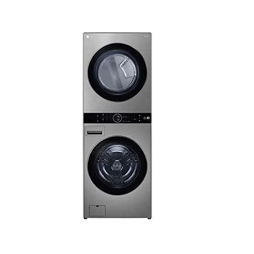 Lava e Seca Smart LG WashTower™ 17kg Aço Escovado com Inteligência Artificial AIDD™ WK17VS6A - 220V