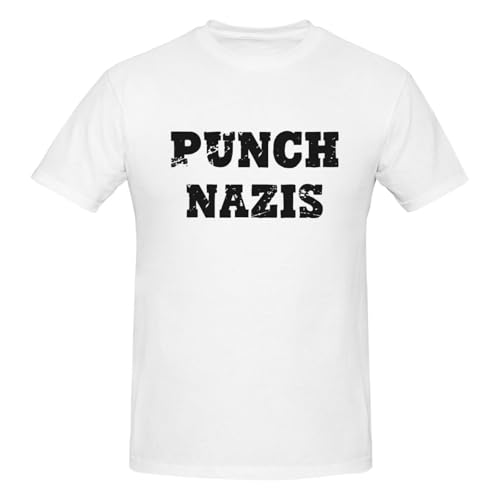 Punch Na-Zis Anti-Fascist Hate Protest T Shirt Round Neck Cotton Short Sleeves Shirts for Men4