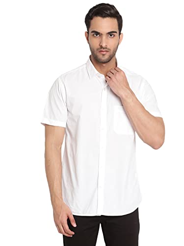 Image of Cantabil Cotton Solid Half Sleeve Regular Fit Casual Shirt for Men with Pocket | Cotton Casual Shirt for Men | Casual Wear Shirts for Men (P-MSHC00247A)