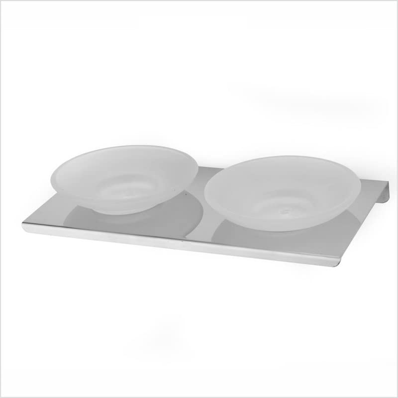 GRIVAN Wall Mount Smokey Glass with Stainless Steel Round Shape Double Soap Holder Usable for Bathroom, Kitchen and Wash Basin Area/Soap Dish/Bathroom Soap Stand/Kitchen & Bathroom Accessories (B0B1M8LMT6) Amazon Price History, Amazon Price Tracker