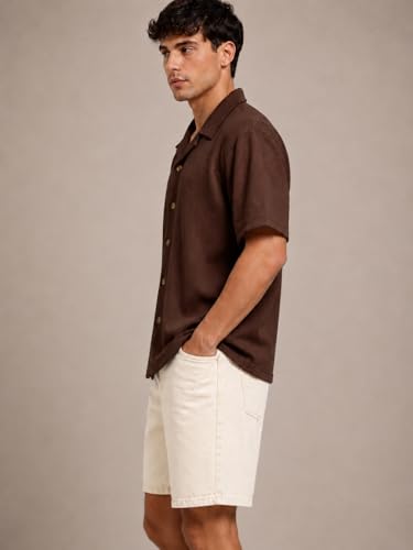 Image of Leriya Fashion Shirt for Man | Mens Casual Shirts | Shirt for Man| Shirts for Mens Stylish |Half Sleeve Button Down Textured Summer Wear (Available in Plus Sizes)